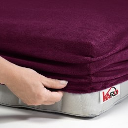 Prześcieradło frotte z gumką 70x140 śliwkowe 027 grube 200g/m2 KARO