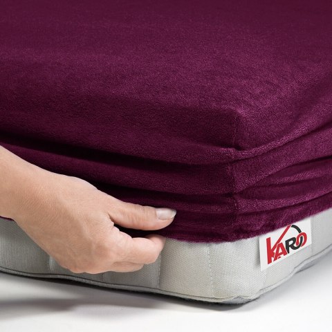Prześcieradło frotte z gumką 70x140 śliwkowe 027 grube 200g/m2 KARO Prześcieradło frotte z gumką 70x140 śliwkowe 027 grube 200g/m2 KARO