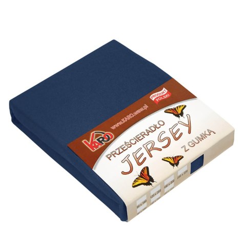 Prześcieradło jersey z gumką 60x120 granatowe 034 grube 150g/m2 KARO Prześcieradło jersey z gumką 60x120 granatowe 034 grube 150g/m2 KARO