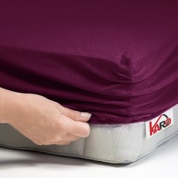 Prześcieradło jersey z gumką 60x120 śliwkowe 027 grube 150g/m2 KARO