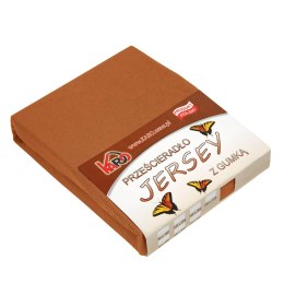 Prześcieradło jersey z gumką 70x140 brązowe 040 grube 150g/m2 KARO
