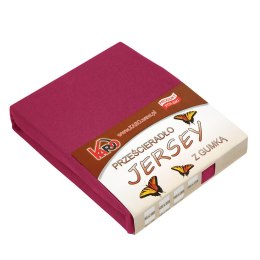 Prześcieradło jersey z gumką 70x140 buraczane 066 grube 150g/m2 KARO