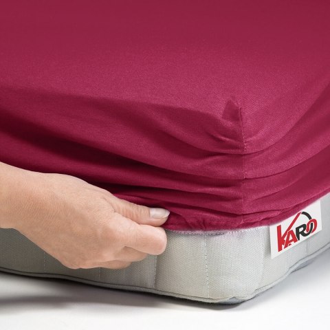 Prześcieradło jersey z gumką 70x140 buraczane 066 grube 150g/m2 KARO Prześcieradło jersey z gumką 70x140 buraczane 066 grube 150g/m2 KARO