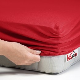Prześcieradło jersey z gumką 70x140 czerwone 024 grube 150g/m2 KARO