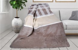 Koc bawełniany akrylowy 150x200 Bawaria sepia kratka pasy Glamour Greno