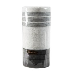 Komplet ręczników 2 cz. 2x50x90 biały czarny 500 g/m2 frotte zestaw upominkowy 23