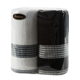 Komplet ręczników 2 cz. 2x50x90 biały czarny 540 g/m2 frotte zestaw upominkowy 23