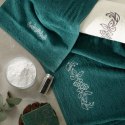 Komplet ręczników w pudełku 3 szt. Clavia kremowy grafitowy kwiaty 380 g/m2 Eurofirany Komplet ręczników w pudełku 3 szt. Clavia kremowy grafitowy kwiaty 380 g/m2 Eurofirany
