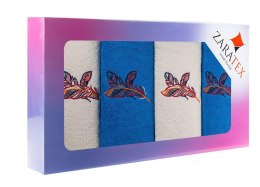 Komplet ręczników w pudełku 4 szt Pióra ekri chaber 70x140, 50x90 400g/m2