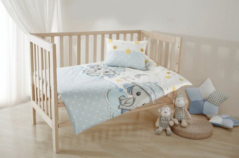 Pościel bawełniana 100x135 Kids 11 Słonie biała niebieska poszewka 40x50 do łóżeczka Eurofirany Pościel bawełniana 100x135 Kids 11 Słonie biała niebieska poszewka 40x50 do łóżeczka Eurofirany