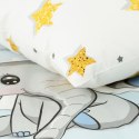 Pościel bawełniana 100x135 Kids 11 Słonie biała niebieska poszewka 40x50 do łóżeczka Eurofirany