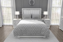 Pościel bawełniana 140x200 Glamour 017 szara biała ornament z jedną poszewką Faro 01