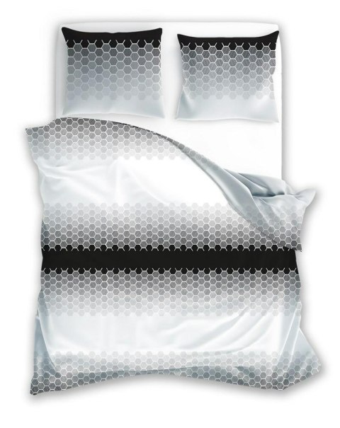 Pościel bawełniana 140x200 Glamour 018 szara czarna geometria z jedną poszewką Faro 01 Pościel bawełniana 140x200 Glamour 018 szara czarna geometria z jedną poszewką Faro 01