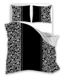 Pościel bawełniana 140x200 Glamour 019 czarna biała liście z jedną poszewką Faro 01 Pościel bawełniana 140x200 Glamour 019 czarna biała liście z jedną poszewką Faro 01