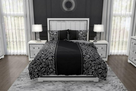 Pościel bawełniana 140x200 Glamour 019 czarna biała liście z jedną poszewką Faro 01 Pościel bawełniana 140x200 Glamour 019 czarna biała liście z jedną poszewką Faro 01
