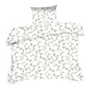 Pościel bawełniana 140x200 kwiaty biała żółta 1229N Classic Pościel bawełniana 140x200 kwiaty biała żółta 1229N Classic