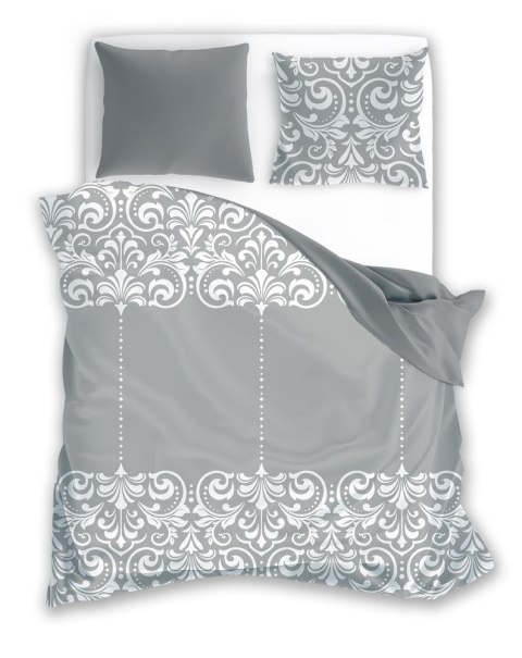 Pościel bawełniana 160x200 Glamour 020 szara ornamenty Faro 01 Pościel bawełniana 160x200 Glamour 020 szara ornamenty Faro 01