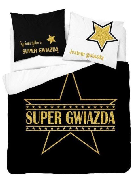 Pościel bawełniana 160x200 Super gwiazda czarna biała złota 4109 A Holland 29 Pościel bawełniana 160x200 Super gwiazda czarna biała złota 4109 A Holland 29