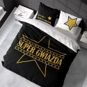 Pościel bawełniana 160x200 Super gwiazda czarna biała złota 4109 A Holland 29 Pościel bawełniana 160x200 Super gwiazda czarna biała złota 4109 A Holland 29