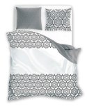 Pościel bawełniana 180x200 Glamour 017 szara biała ornament Faro 01 Pościel bawełniana 180x200 Glamour 017 szara biała ornament Faro 01