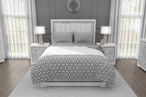 Pościel bawełniana 180x200 Glamour 017 szara biała ornament Faro 01 Pościel bawełniana 180x200 Glamour 017 szara biała ornament Faro 01