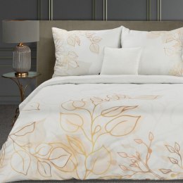 Pościel satynowa 160x200 Blanca 7 biała złota liście Limited Collection Eurofirany