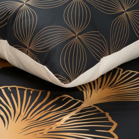 Pościel satynowa 160x200 Victoria 10 czarna złota liście geometria Limited Collection Eurofirany Pościel satynowa 160x200 Victoria 10 czarna złota liście geometria Limited Collection Eurofirany