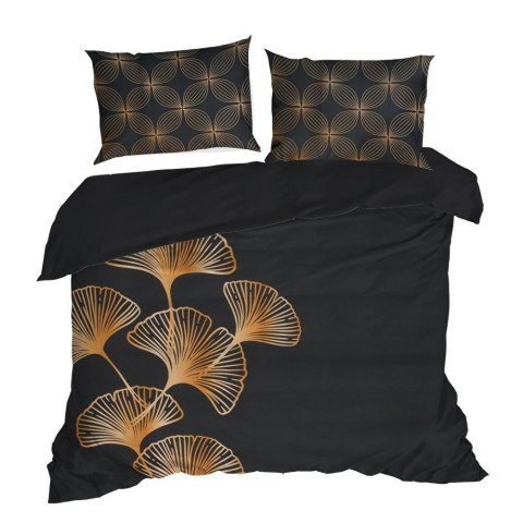 Pościel satynowa 160x200 Victoria 10 czarna złota liście geometria Limited Collection Eurofirany Pościel satynowa 160x200 Victoria 10 czarna złota liście geometria Limited Collection Eurofirany