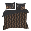 Pościel satynowa 160x200 Victoria 12 czarna złota liście geometria Limited Collection Eurofirany Pościel satynowa 160x200 Victoria 12 czarna złota liście geometria Limited Collection Eurofirany