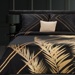 Pościel satynowa 160x200 Victoria 9 czarna złota liście geometria Limited Collection Eurofirany