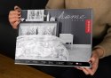 Pościel satynowa 220x200 biała szara kwiaty liście 4125 B Home Satin 001 Pościel satynowa 220x200 biała szara kwiaty liście 4125 B Home Satin 001