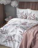 Pościel satynowa 220x200 biała szara kwiaty liście 4125 B Home Satin 001 Pościel satynowa 220x200 biała szara kwiaty liście 4125 B Home Satin 001