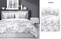 Pościel satynowa 220x200 biała szara kwiaty liście 4125 B Home Satin 001 Pościel satynowa 220x200 biała szara kwiaty liście 4125 B Home Satin 001