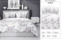 Pościel satynowa 220x200 biała szara kwiaty liście 4125 B Home Satin 001 Pościel satynowa 220x200 biała szara kwiaty liście 4125 B Home Satin 001