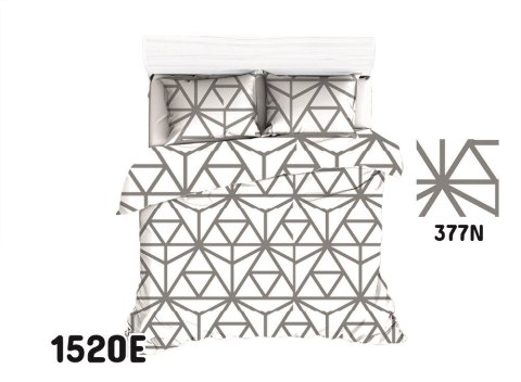 Poszewka bawełniana 70x80 1520E biała szara geometryczna 377N