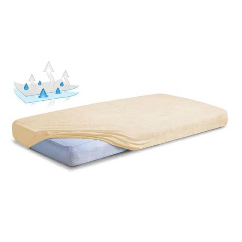Prześcieradło nieprzemakalne 160x200 ekri 02 frotte z gumką podkład Matex Prześcieradło nieprzemakalne 160x200 ekri 02 frotte z gumką podkład Matex