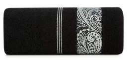 Ręcznik Sylwia 1 50x90 czarny frotte z żakardową bordiurą 500g/m2 Eurofirany