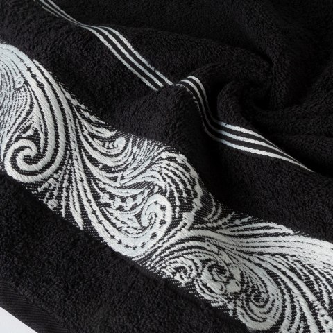Ręcznik Sylwia 1 50x90 czarny frotte z żakardową bordiurą 500g/m2 Eurofirany Ręcznik Sylwia 1 50x90 czarny frotte z żakardową bordiurą 500g/m2 Eurofirany