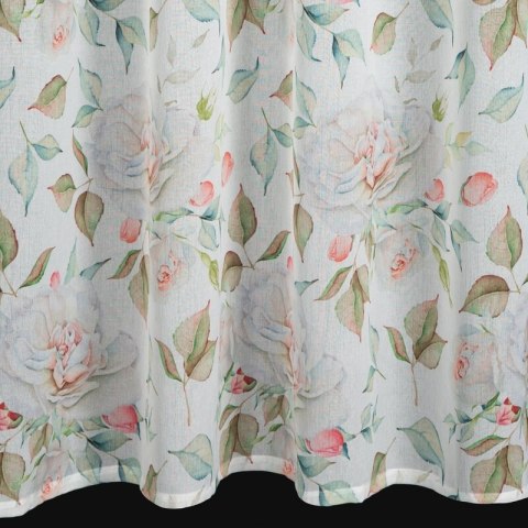 Zasłona 140x250 Rosa róże kremowa kolorowa gotowa na przelotkach D91 Zasłona 140x250 Rosa róże kremowa kolorowa gotowa na przelotkach D91