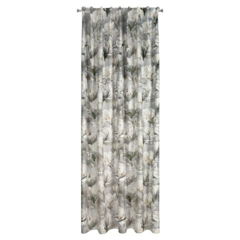 Zasłona 140x300 Sandy kwiaty gotowa na taśmie stalowa srebrna welurowa Eurofirany Zasłona 140x300 Sandy kwiaty gotowa na taśmie stalowa srebrna welurowa Eurofirany