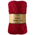 Koc narzuta z mikrofibry 130x160 Sweet love serca czerwony Domarex Koc narzuta z mikrofibry 130x160 Sweet love serca czerwony Domarex