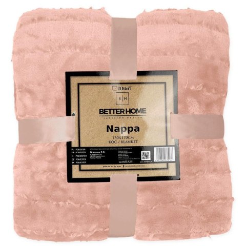Koc narzuta z mikrofibry 130x170 Nappa różowy żakardowy Domarex Koc narzuta z mikrofibry 130x170 Nappa różowy żakardowy Domarex
