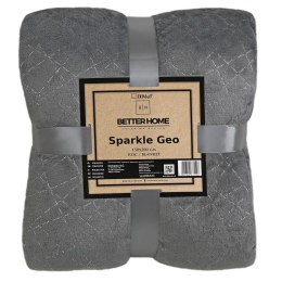 Koc narzuta z mikrofibry 150x200 Sparkle Geo szary Domarex