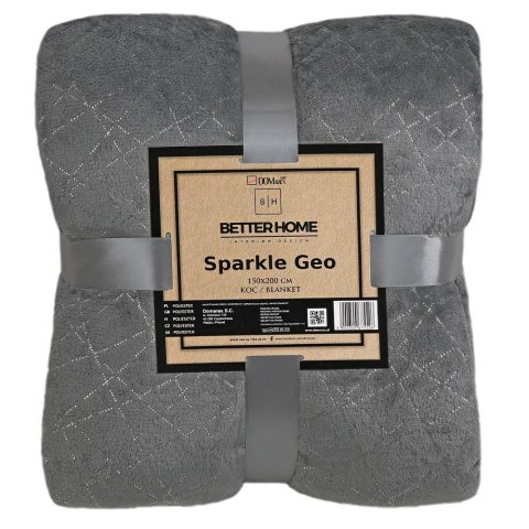 Koc narzuta z mikrofibry 150x200 Sparkle Geo szary Domarex Koc narzuta z mikrofibry 150x200 Sparkle Geo szary Domarex