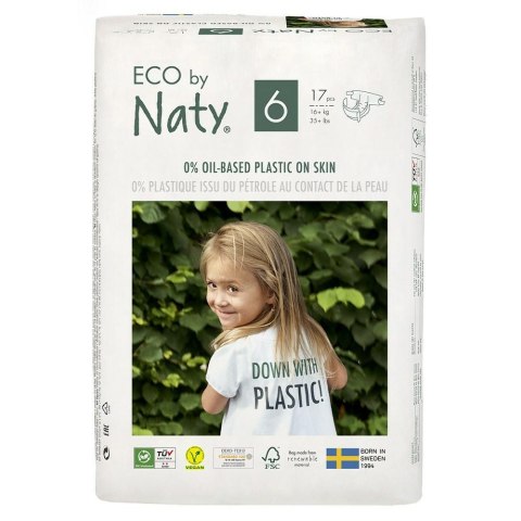 Pieluchy jednorazowe no.6 (>16kg.) komplet 17 szt. Eco By Naty Pieluchy jednorazowe no.6 (>16kg.) komplet 17 szt. Eco By Naty