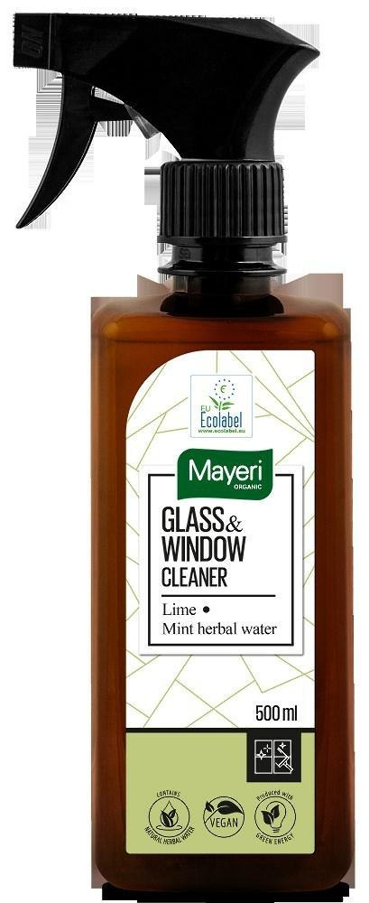 Płyn do mycia szkła i okien z wodą miętową Glass&Window 500ml limonkowy Mayeri Organic Płyn do mycia szkła i okien z wodą miętową Glass&Window 500ml limonkowy Mayeri Organic