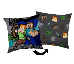 Poduszka dekoracyjna 40x40 Minecraft tryb przetrwania grafitowa kolorowa dwustronna JF 02