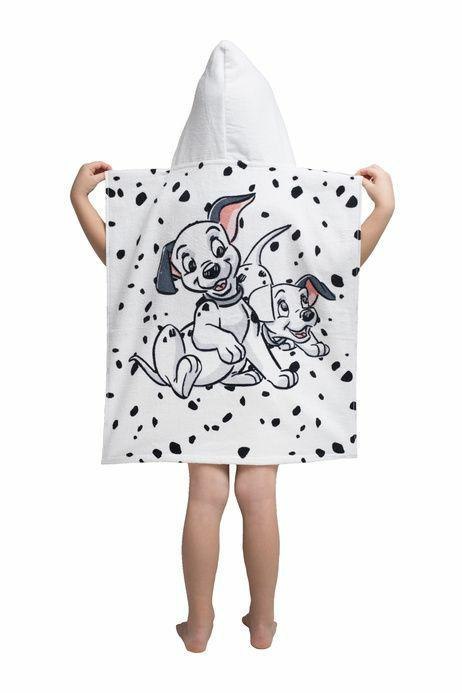 Poncho dla dzieci 50x115 101 Dalmatyńczyków 2602 białe czarne ręcznik z kapturem Poncho dla dzieci 50x115 101 Dalmatyńczyków 2602 białe czarne ręcznik z kapturem