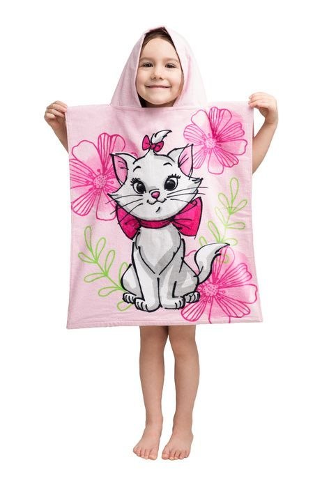 Poncho dla dzieci 50x115 Kotka Marie Cat 2589 różowe ręcznik z kapturem Poncho dla dzieci 50x115 Kotka Marie Cat 2589 różowe ręcznik z kapturem