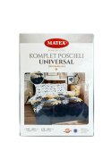 Pościel bawełniana 160x200 Liście geometria biała szara żółta grafitowa Universal Matex Pościel bawełniana 160x200 Liście geometria biała szara żółta grafitowa Universal Matex